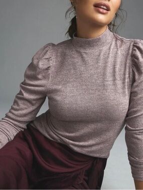 DOLAN Puff-Sleeve Mock Neck Top